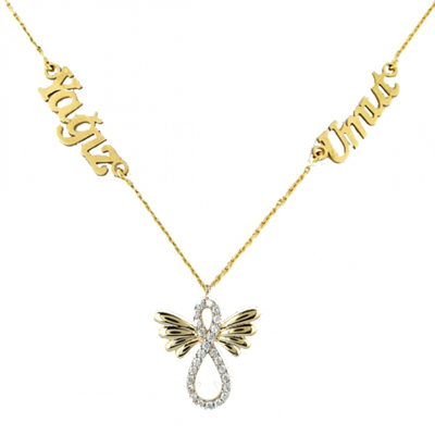 İki İsimli Kanatlı Sonsuzluk Kolyesi