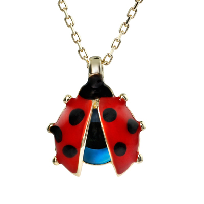 Gözlü Uğur Böceği Altın Kolye