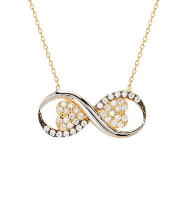 Sonsuzluk içinde Kalp Altın Kolye
