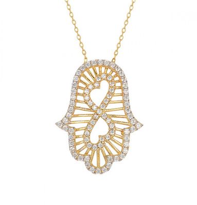 Ortasında İki Kalp Fatma Anaeli Kolye