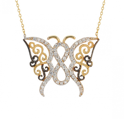 Sonsuzluk Motifli Kelebek Kolye