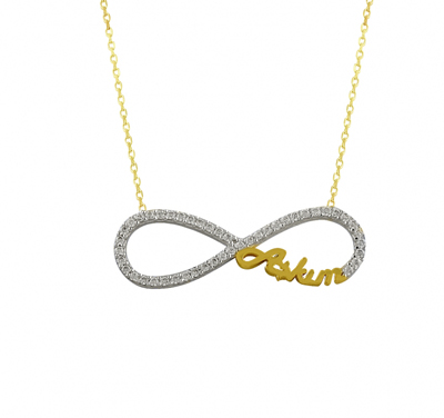 Aşkım Yazılı Sonsuzluk Altın Kolye