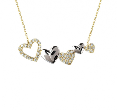 Altın Kalpler Kolye