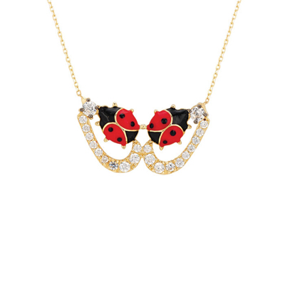 Uğur Böcekli Altın Kolye