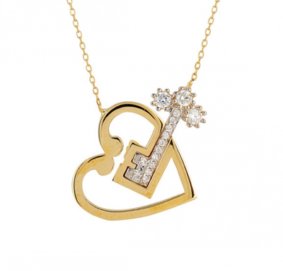 Kalbimin Anahtarı Altın Kolye