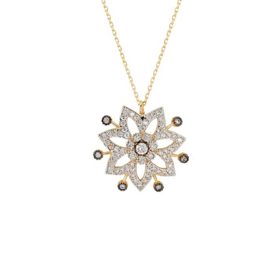 Çiçek Motifli Altın Kolye