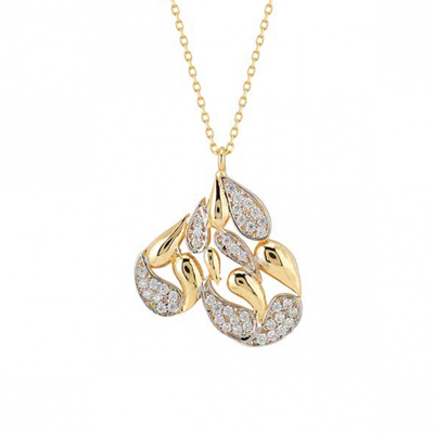 Yapraklar Altın Kolye