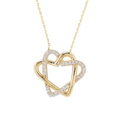 İçe İçe 2 Kalpli Kolye