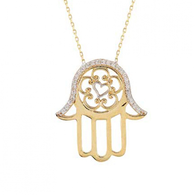 Kalp Motifli Fatma Anaeli Kolye