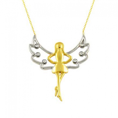 Kanatlı Kız Altın Kolye