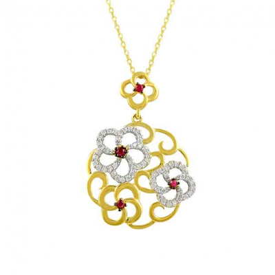 4 Çiçek Altın Kolye 