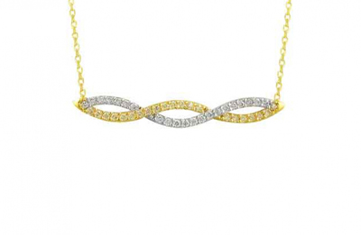 Çapraz Birlemiş Çizgiler Altın Kolye