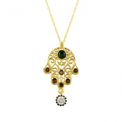 Fatma Anaeli Renkli Altın Kolye