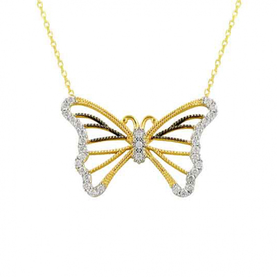 Kanatları Taşlı  KelbekAltın Kolye