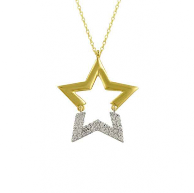 Yarım Yıldız Altın Kolye