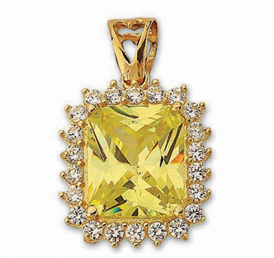 Taşlı Sarı Altın Kolye Ucu