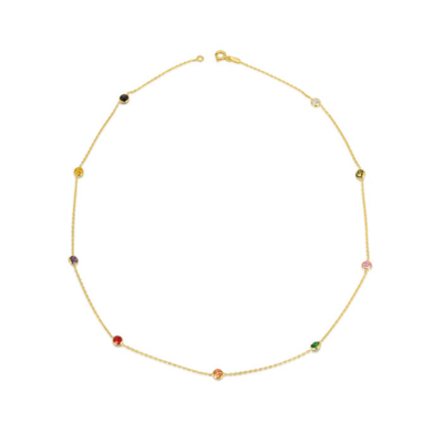 Renkli Taşlı Altın Kolye