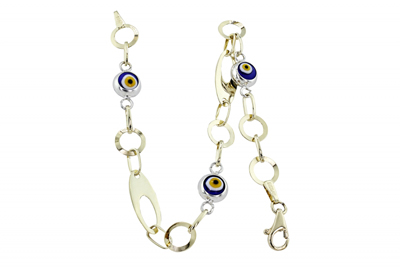 Beyaz Kuşgözü Motifli Bileklik