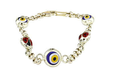 Kuşgözlü ve Uğurböceği Motifli  Bileklik