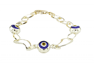 Kuşgözü Motifli Yamuk Halloy Bileklik