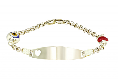 Kuşgözlü ve Tek Kalp Motifli  Bileklik