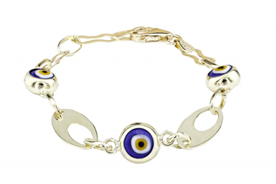 Kuşgöz Motifli Oval Halloy Bileklik