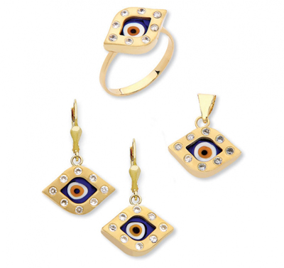 Göz Motifli Altın Set
