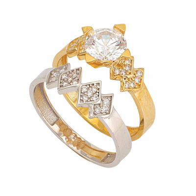 İkili Tektaş Yüzük TÇY006