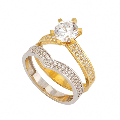 İkili Tektaş Yüzük TÇY010