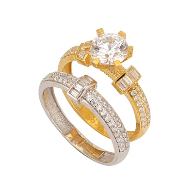 İkili Tektaş Yüzük TÇY014