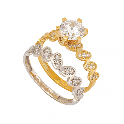 İkili Tektaş Yüzük TÇY015