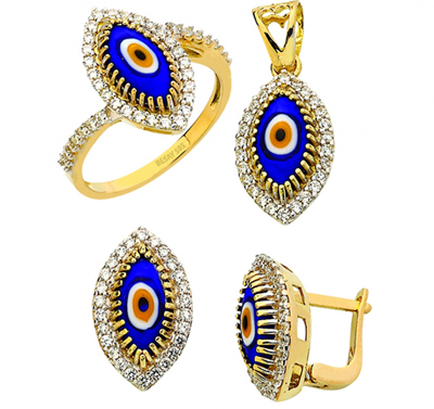 Margiz Taşlı Altın Set