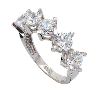 Beyaz Altın Beştaş Yüzük