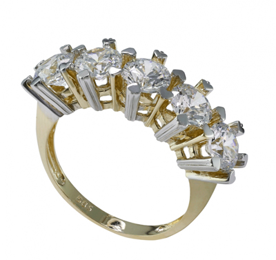 Kalp Tırnaklı Beştaş Altın Yüzük