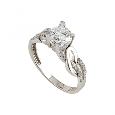 Beyaz Altın Tektaş Yüzük