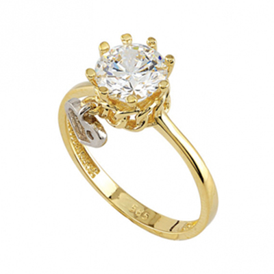 Sallanan Kalpli Tektaş Yüzük