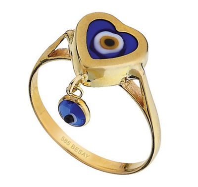 Sallanan Boncuklu Kalpli Yüzük