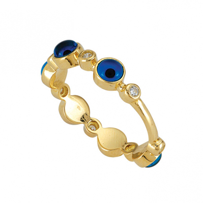 Mavi Boncuklu Tamtur Yüzük