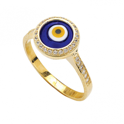 Nazar Boncuklu Tektaş Yüzük