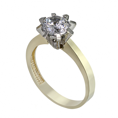 8 Tırnaklı Tektaş Altın Yüzük