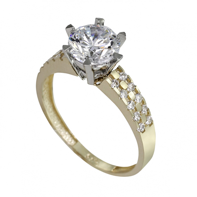 Kemerli 6 Tırnaklı Tektaş Yüzük