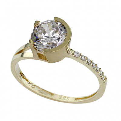 2 Tırnaklı Tektaş Altın Yüzük