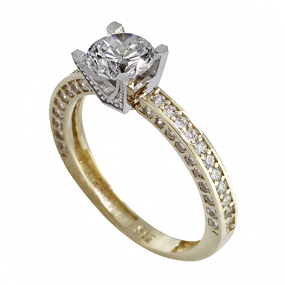 Yarım Tur Tektaş Altın Yüzük