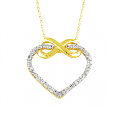 Altın Kalp Sonsuzluk Kolye