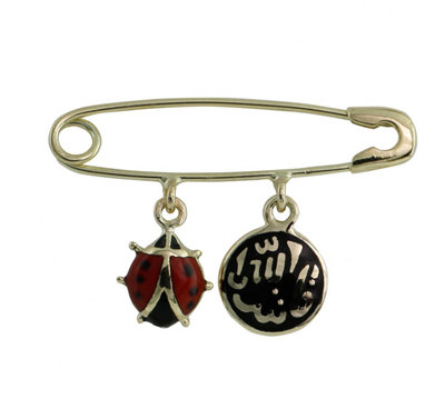 Uğur Böcekli Allah Yazılı Çengelli İğne