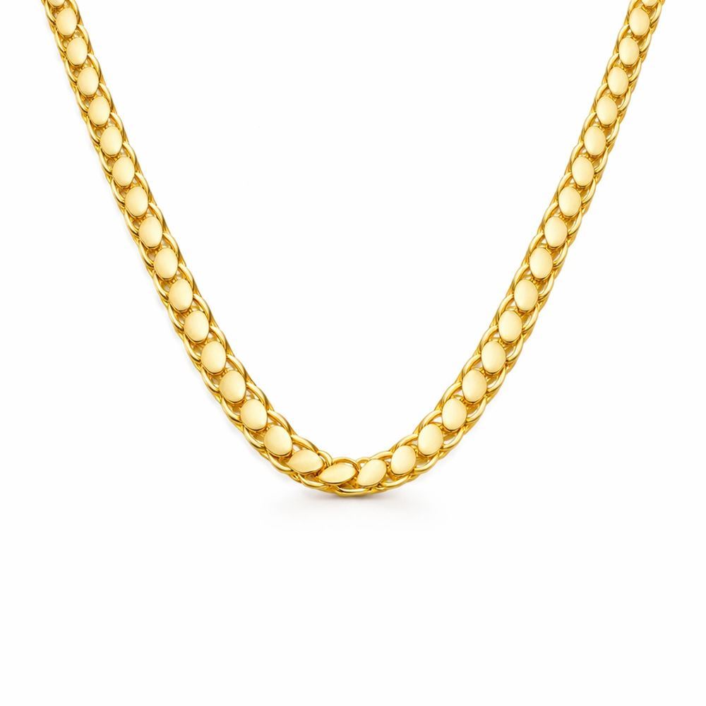 22 Ayar Pullu Altın Zincir 70 cm Parlak Seri