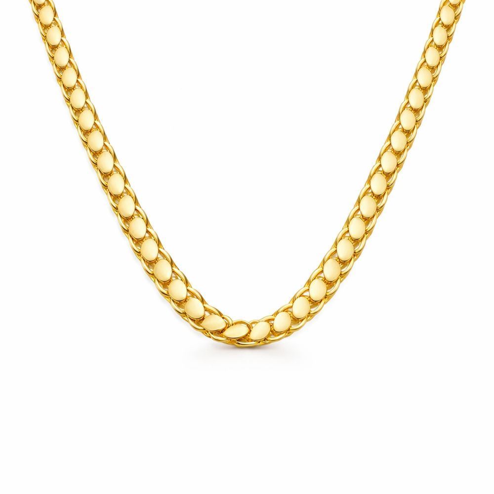 22 Ayar Pullu Altın Zincir 70 cm Parlak Seri
